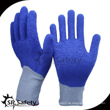 SRSAFETY 13 Gauge Crinkle blau Latex schneiden resistent Latex Handschuh mit Level 5
